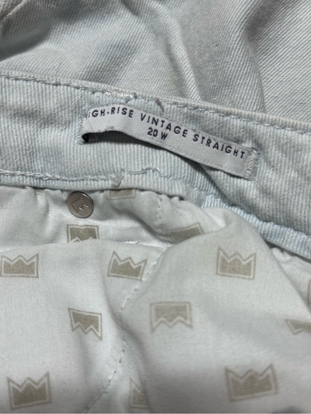 Crown & Ivy High-Rise Vintage Straight Destructed Jeans Women 20W - Picture 6 of 16